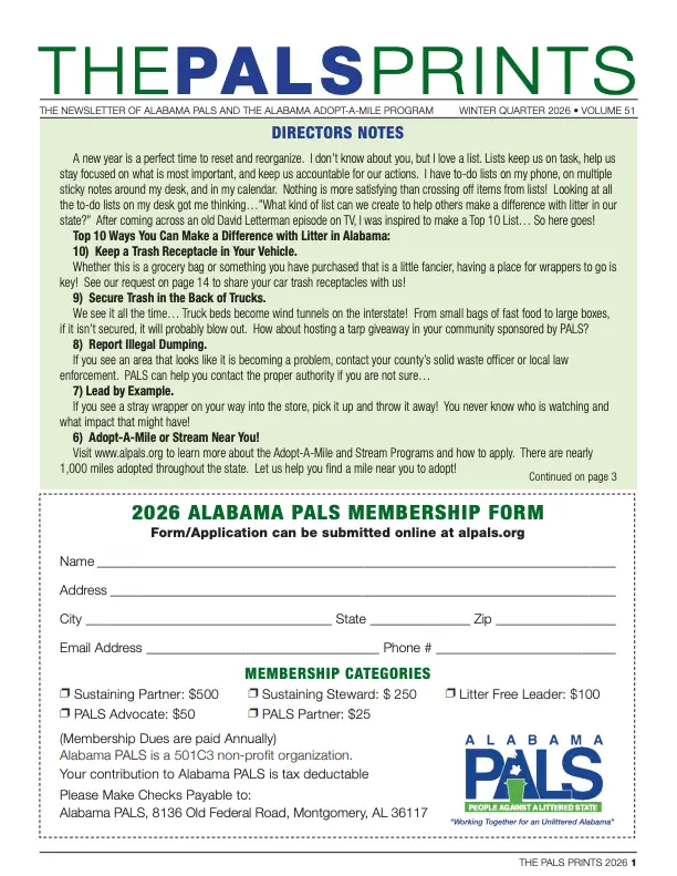 AL PALS Newsletter Winter 2026 Cover