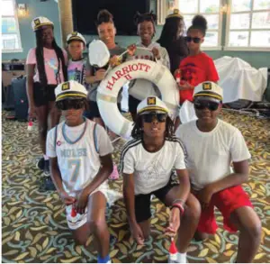Children on the Harriott ship