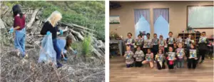 Students and teachers participating in the Clean Campus program