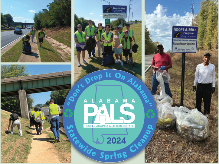 People participating in AL PALS Adopt-A-Mile program