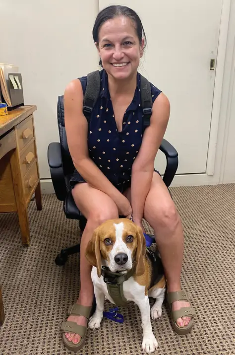 Paulina Vives-Phillips and her beagle, Lucky