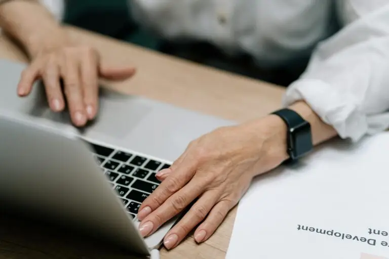 Hands at a desk