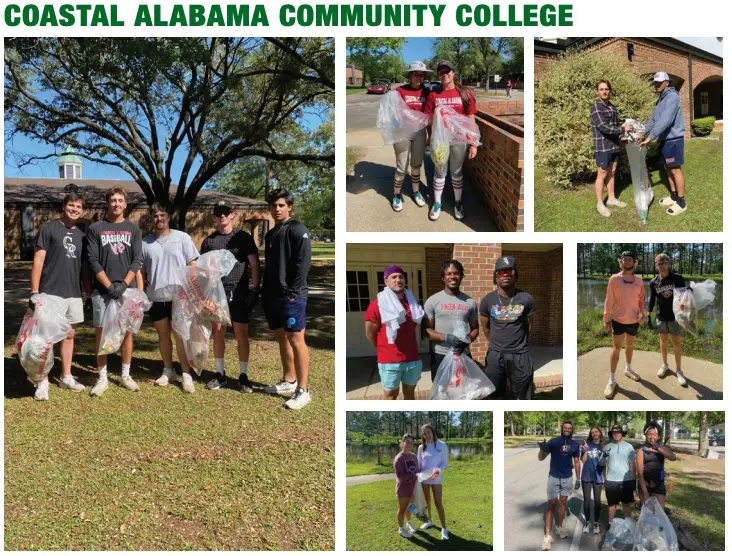 Photos taken from the 2023 Spring Clean-Up event from the Coastal Alabama Community College team