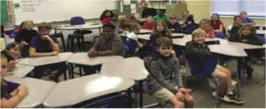 Children in Rockwell Elementary participating in the Clean Campus program