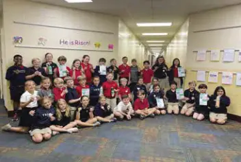 Students at Trinity Presbyterian School participating in the Clean Campus Program