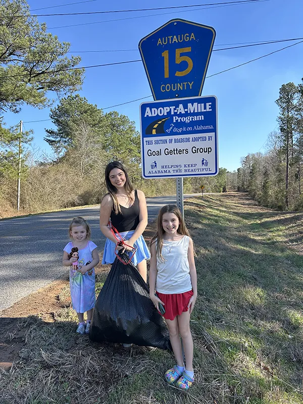 Isabella High School Anniston Taylor participates in the Adopt-A-Mile program with her siblings